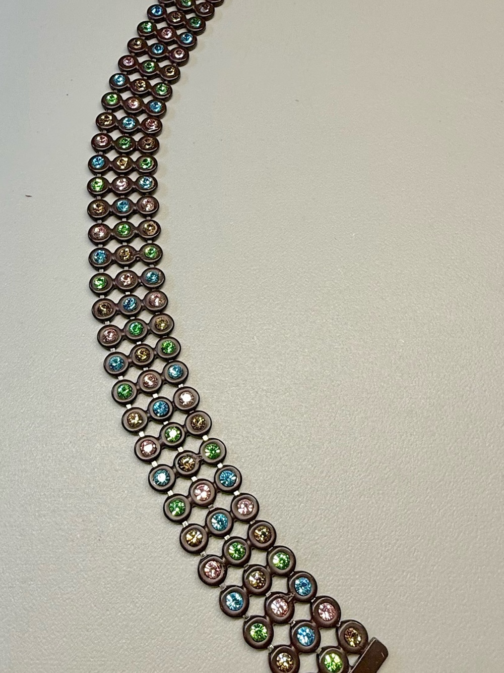 Salvatore Ferragamo Multi-Color Crystal Runway Archival Adjustable Choker